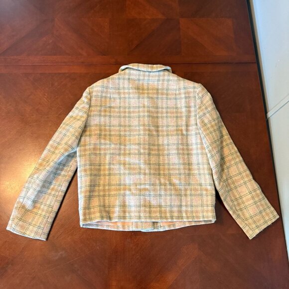 Vintage 1950s Prestige David Presson Wool Plaid Skirt Suit Set Jacket Mod Size S - Picture 9 of 16
